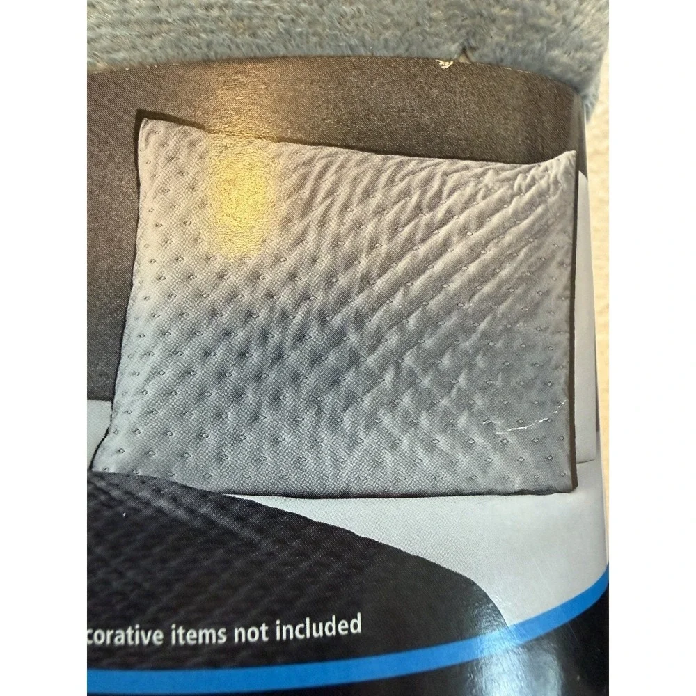 2 New Mainstays Gray Mink Pillow‎ Sham King Sized 20